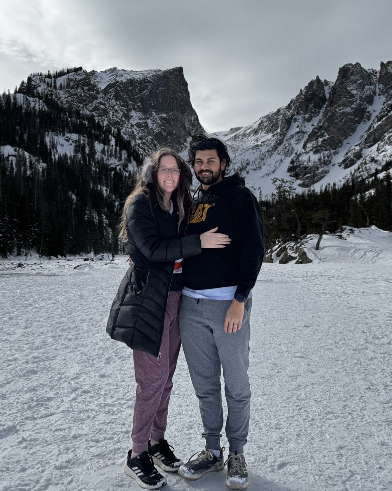 Sirius with his wife at Dream Lake, Rocky Mountain National Park
